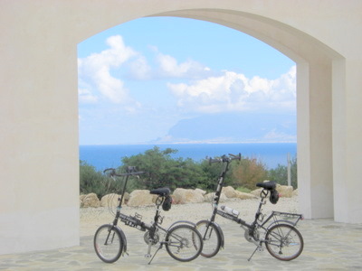 Our assembled bikes on display at Tenute Plaia, Agritourismo.